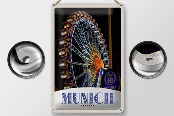 Plaque en tôle voyage 20x30cm Munich Oktoberfest grande roue foire 2