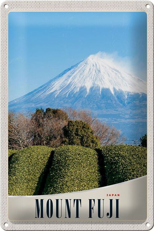 Blechschild Reise 20x30cm Mont Fuji Japan Asien Gebirge Natur
