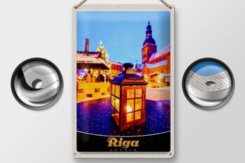 Lanterne de noël en signe d'étain de voyage, 20x30cm, Riga, lettonie 2