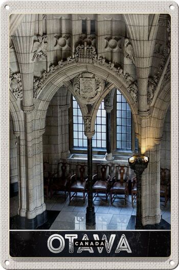 Signe en étain voyage 20x30cm, Sculpture intérieure d'église d'Ottawa Canada 1
