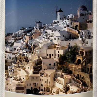 Cartel de chapa de viaje, 20x30cm, Oia, Grecia, isla, vacaciones en Grecia