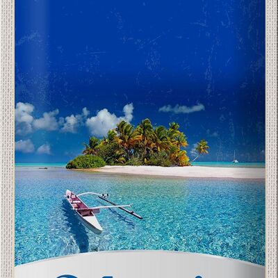 Cartel de chapa viaje 20x30cm Polinesia isla de ensueño Australia barco