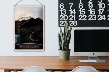 Panneau de voyage en étain, 20x30cm, montagnes de nouvelle-zélande, île, ville, rue 3