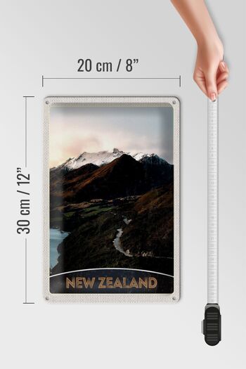 Panneau de voyage en étain, 20x30cm, montagnes de nouvelle-zélande, île, ville, rue 4