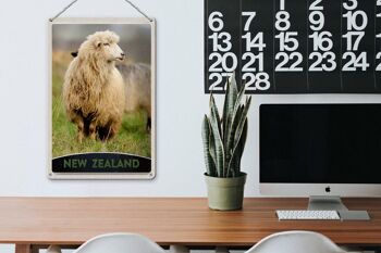 Signe en étain voyage 20x30cm, nouvelle-zélande Europe mouton prairie Nature 3
