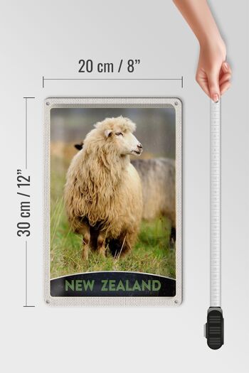 Signe en étain voyage 20x30cm, nouvelle-zélande Europe mouton prairie Nature 4