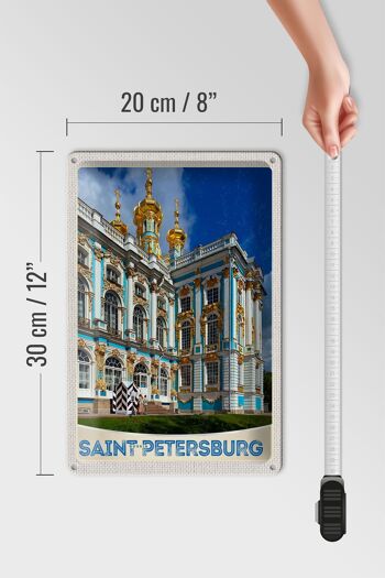 Signe en étain voyage 20x30cm, architecture de saint-pétersbourg, russie 4