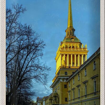 Blechschild Reise 20x30cm Saint Petersburg Kirche Architektur