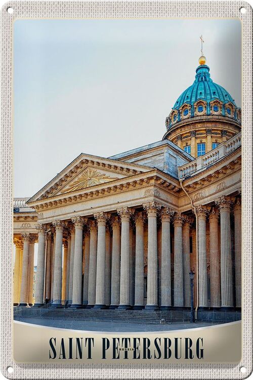 Blechschild Reise 20x30cm Saint Petersburg Russland Kirche