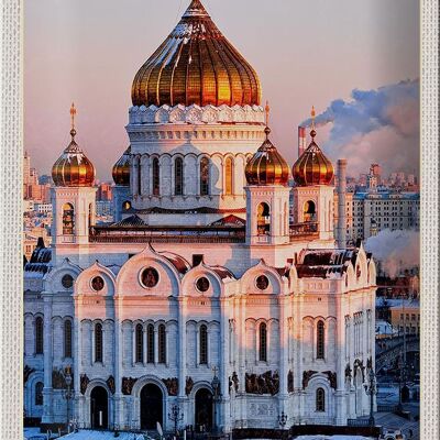 Targa in metallo da viaggio 20x30 cm Chiesa di San Pietroburgo tetto dorato