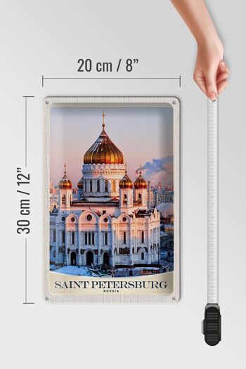 Plaque en tôle voyage 20x30cm Église de Saint-Pétersbourg Toit doré 4