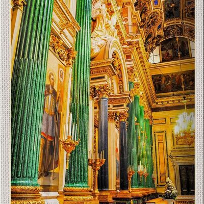 Cartel de chapa viaje 20x30cm Iglesia de San Petersburgo desde el interior