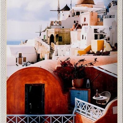 Cartel de chapa Viaje 20x30cm Santorini Grecia Isla de Europa