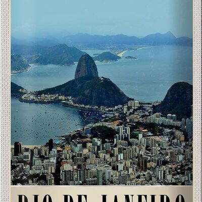 Targa in metallo da viaggio 20x30 cm Rio de Janeiro Brasile America Città