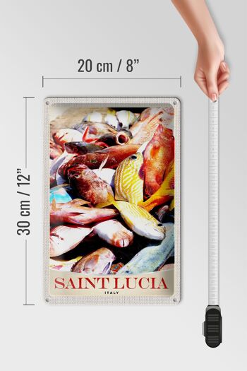 Signe en étain voyage 20x30cm, sainte-lucie italie Europe poisson 4