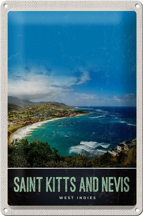 Blechschild Reise 20x30cm Saint Kitts and Nevis Amerika Urlaub