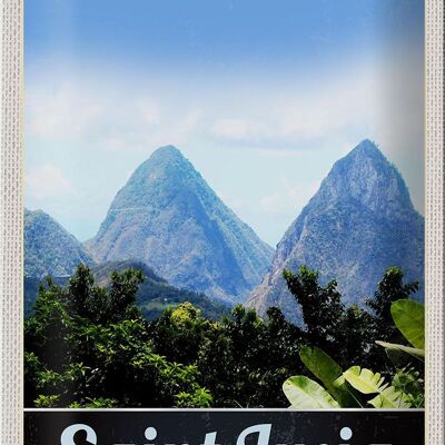 Blechschild Reise 20x30cm Saint Lucia Italien Gebirge Natur