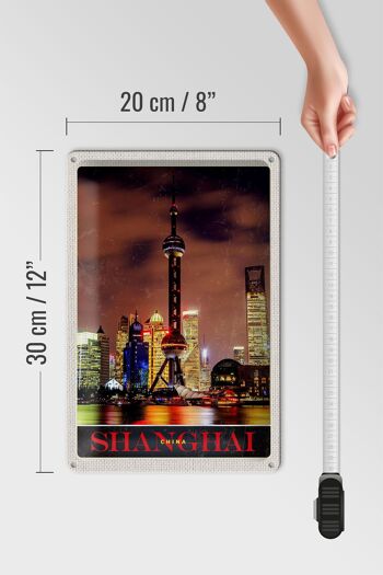Signe en étain voyage 20x30cm, tour de ville de Shanghai en chine, vacances en mer 4