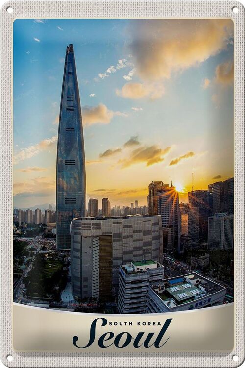 Blechschild Reise 20x30cm Seoul Süd Korea Architektur Stadt
