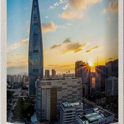 Targa in metallo da viaggio 20x30 cm Seoul Corea del Sud Architettura Città