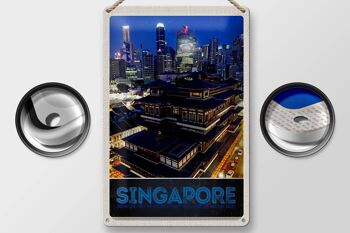 Panneau en étain voyage 20x30cm, ville de Singapour, Asie, gratte-ciel Inde 2