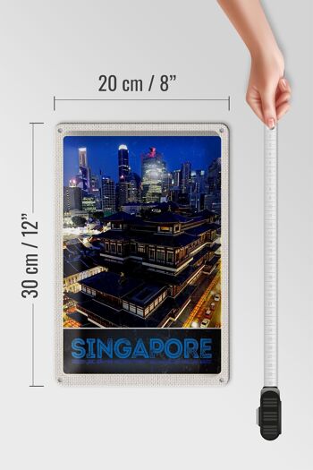 Panneau en étain voyage 20x30cm, ville de Singapour, Asie, gratte-ciel Inde 4