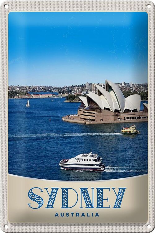 Blechschild Reise 20x30cm Sydney Australien Meer Schiff Yacht