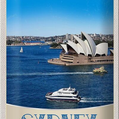 Cartel de chapa de viaje, 20x30cm, Sídney, Australia, barco marino, yate