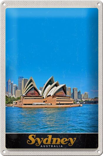 Panneau de voyage en étain, 20x30cm, Sydney, australie, opéra, vacances 1
