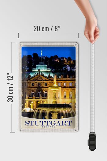 Panneau en étain voyage 20x30cm, soirée au château de Stuttgart, allemagne 4