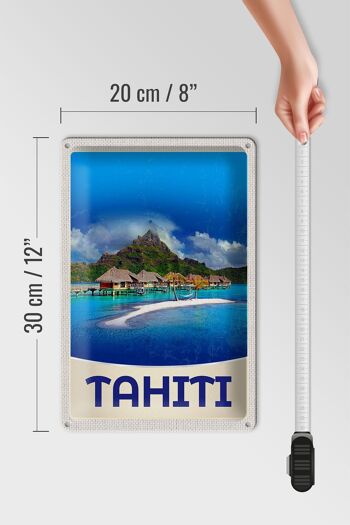 Signe en étain voyage 20x30cm, île de Tahiti, Amérique, vacances, soleil 4