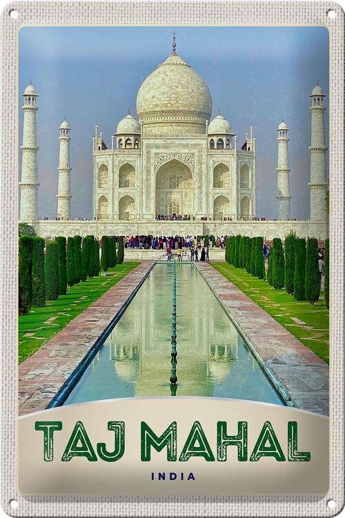 Blechschild Reise 20x30cm Taj Mahal Agra Moschee Islam Muslime