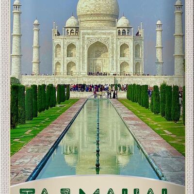 Targa in metallo da viaggio 20x30 cm Taj Mahal Agra Moschea Islam Musulmani