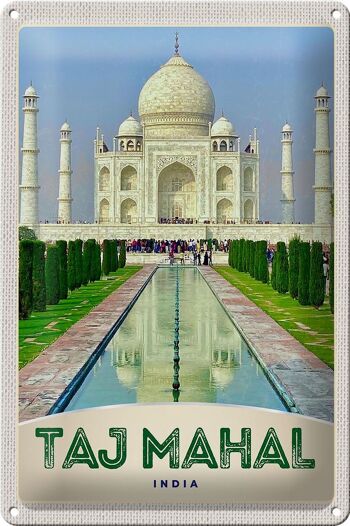Signe en étain voyage 20x30cm, mosquée Taj Mahal Agra, musulmans musulmans 1