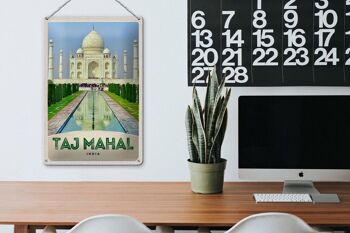 Signe en étain voyage 20x30cm, mosquée Taj Mahal Agra, musulmans musulmans 3