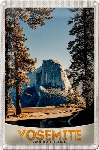 Panneau de voyage en étain, 20x30cm, Yosemite America Road Mountain 1