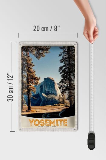 Panneau de voyage en étain, 20x30cm, Yosemite America Road Mountain 4