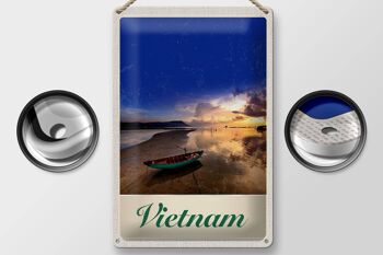 Signe en étain voyage 20x30cm, Vietnam asie bateau mer Nature vacances 2