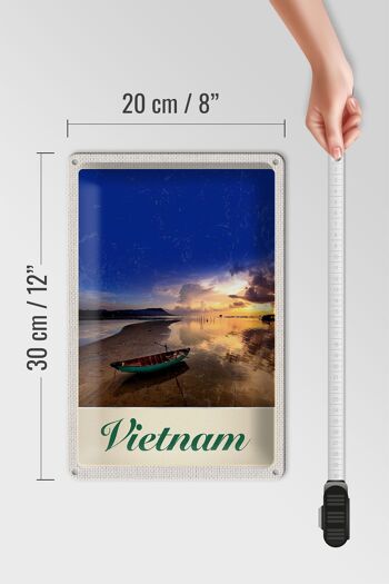 Signe en étain voyage 20x30cm, Vietnam asie bateau mer Nature vacances 4