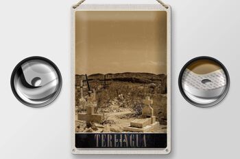 Panneau en étain voyage 20x30cm, Therlingua USA America Tombstone Desert 2