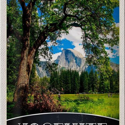 Targa in metallo da viaggio 20x30 cm Yosemite America Natura Alberi Montagne