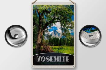 Signe en étain voyage 20x30cm, Yosemite America, arbres naturels, montagnes 2