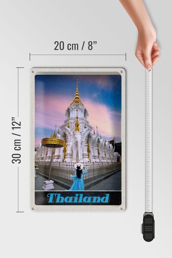 Panneau en étain voyage 20x30cm, Thaïlande, Wait Traimit, monastère doré 4