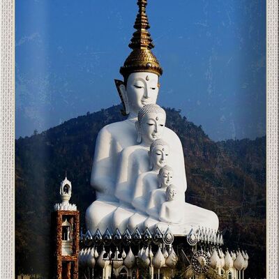 Blechschild Reise 20x30cm Thailand Natur Wald Tempel Gott