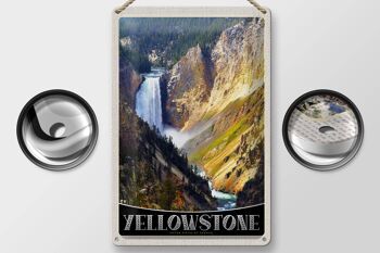 Signe en étain voyage 20x30cm, cascade de Yellowstone, rivière Nature 2