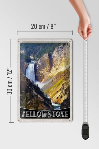 Signe en étain voyage 20x30cm, cascade de Yellowstone, rivière Nature 4
