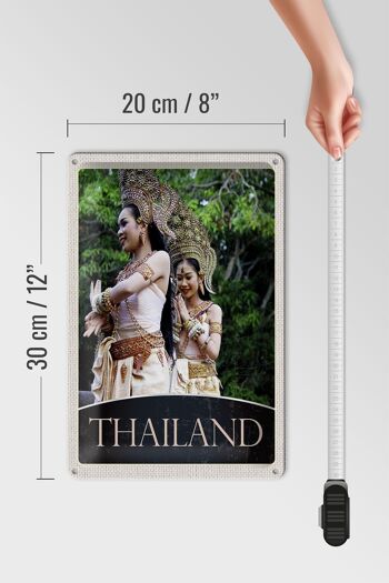 Signe en étain voyage 20x30cm, thaïlande, tropiques, Nature, femme, Religion 4