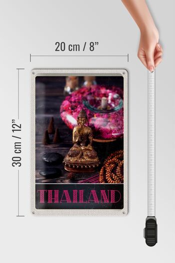 Signe en étain voyage 20x30cm, thaïlande, asie, bouddha, dieu, Religion 4