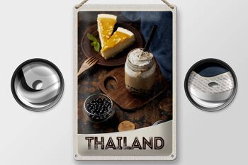 Signe en étain voyage 20x30cm, nourriture de vacances en thaïlande, gâteau, boisson 2