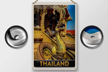 Signe en étain voyage 20x30cm, thaïlande asie Dragon coloré Tempelk 2